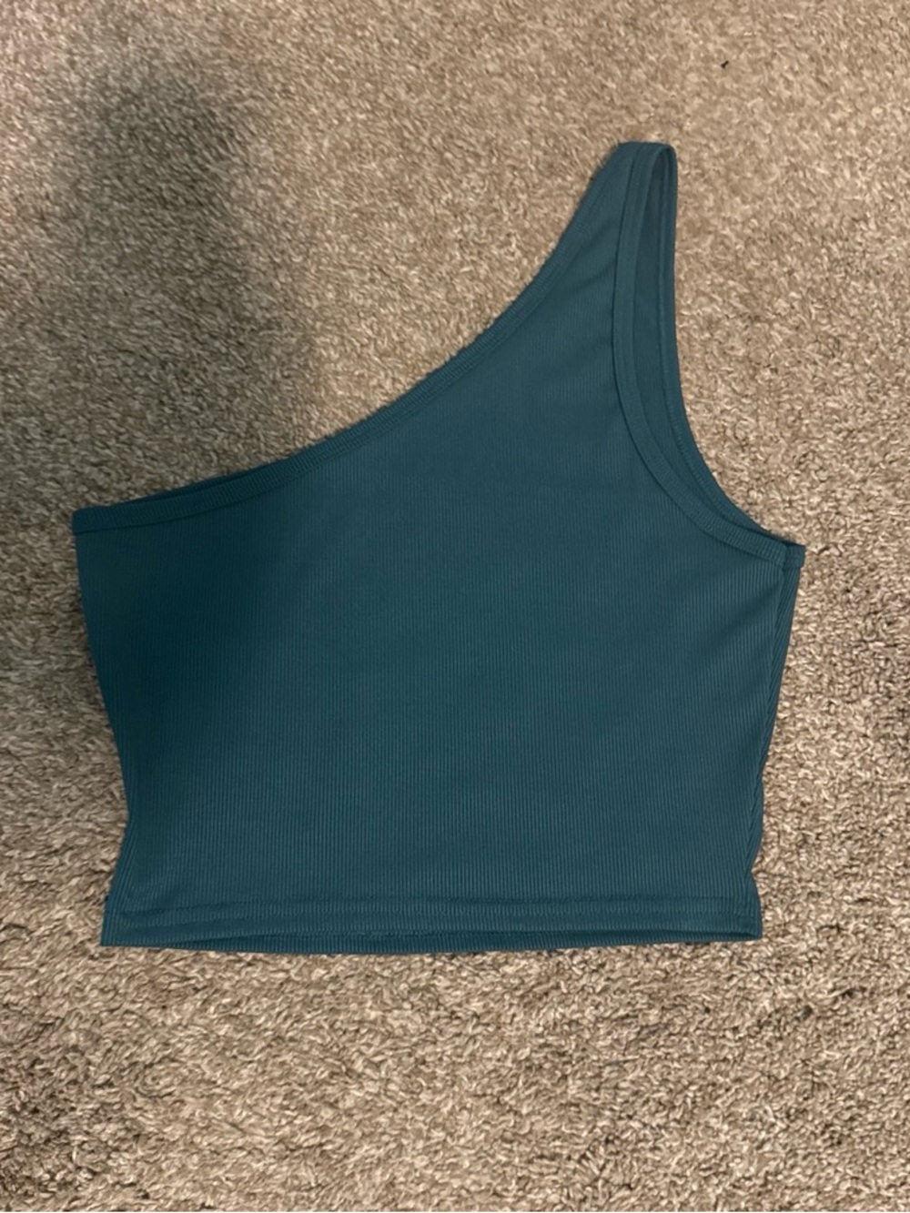 T.J.Maxx Teal One-Shoulder Ribbed Crop Top - Women